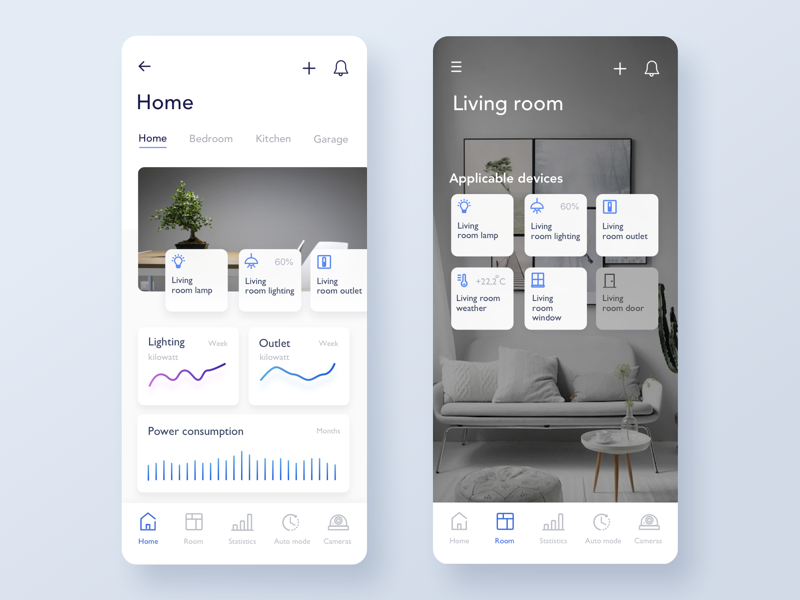 Smart Home App Concept color store light device kit home smart ux app icons ios ui