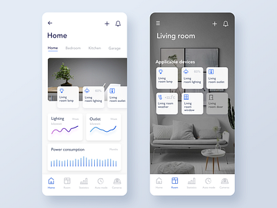 Smart Home App Concept app color device home icons ios kit light smart store ui ux