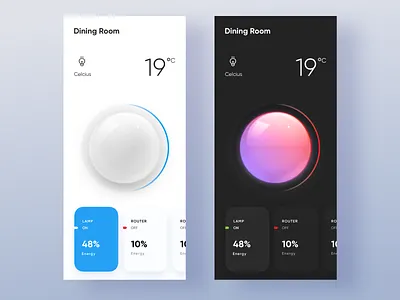 Lighting Dimmer app clean dark mode home iphone lighting minimal mode ui ux