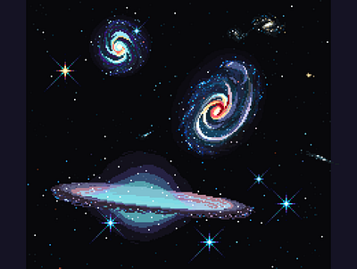 Galaxy Soup galaxy illustration pixel pixelart pixelartist pixels space