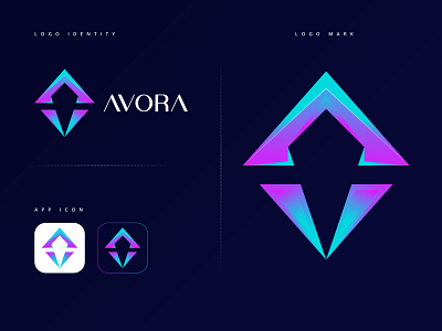 Avora modern gradient logo design | AV logo mark