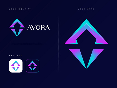 Avora modern gradient logo design | AV logo mark 2020 trend abstract app app design apple application brand design design icon identity design illustration logo logodesign logodesignchallenge logodesigner logomaker logoplace logos minimalist ux