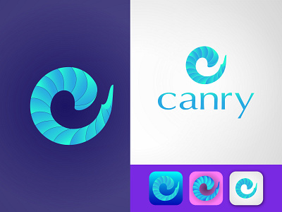 Canry logo design C letter mark