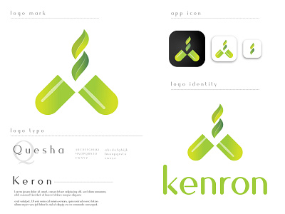 Kenron pharmacy logo identity design