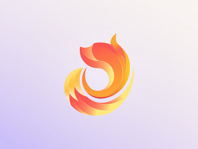 abstract fox logo design