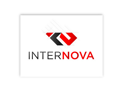 InterNova {i+n} logo design black brand design branding business logo company logo creative logo design i logo in logo logodesign logotype minimalist n logo red color vector