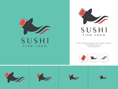 Sushi fish Logo brand design branding business logo company creative logo design fish logo graphic design logo logodesign logotype minimal minimalist negative space restaurant sea fish sushi sushi fish logo sushi logo ui