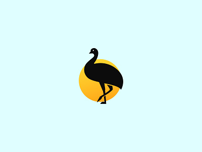 Emu Logo for sale animal bird brand design branding design emu logo flat geometric illustration logo logodesign logotype minimalist modern ostrich premium sun ui vector yellow