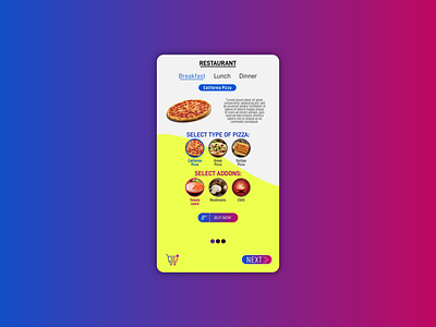 Food Order Concept app concept application branding color design illustration illustrator ui ux vector web