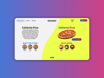 Food order - web application app concept application color design illustration illustrator vector web webpage webpage application webpage design