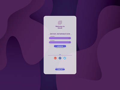 Login screen - EmriK app app app concept application branding color illustartion illustrator login login box login design photoshop screen ux