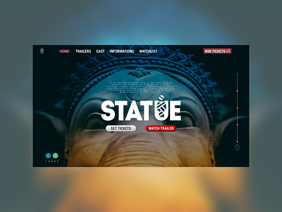 Web page design - STATUE - horror movie landing page