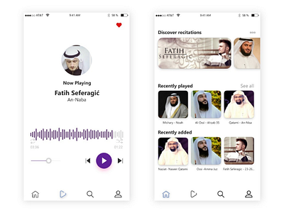 Quranic player ui ux adobexd design