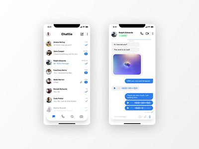 Chattie 💬 Messaging App app chat chatting clean design ios message minimalist ui uiux ux