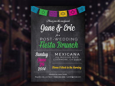 Fiesta Brunch Invitation brunch chalkboard fiesta invitation wedding