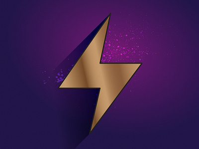 Lightning gold illustration lightning purple shadow splatter