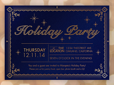 Holiday Invitation gold holiday invitation party