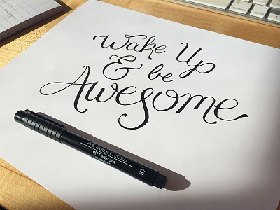 Words of Wisdom drawing free hand handlettering pen typography