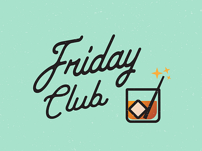 Friday Club alcohol cocktail drink illustration logo magic typography