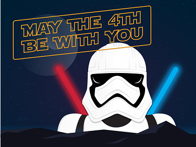 Happy Star Wars Day! death star illustration light saber may the 4th star wars stormtrooper