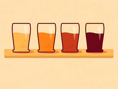 Beer Flight beer design flight illustration vector wood