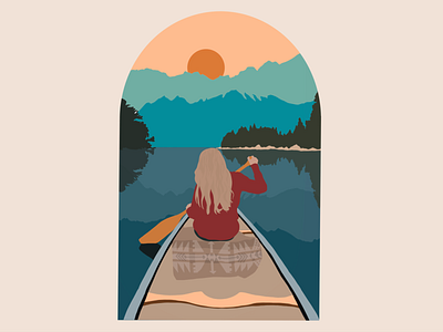 Misty Morning Paddle ai branding design graphic design illustration procreate vector