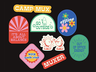 Camp MUX Sticker Pack ai branding design graphic design illustration procreate stickers vector
