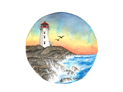 Peggy's Cove design graphic design illustration outdoors painting watercolour waterolor