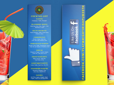 Playwright Pub cocktail menu beverages cocktail bar design layout menu bar menu design print