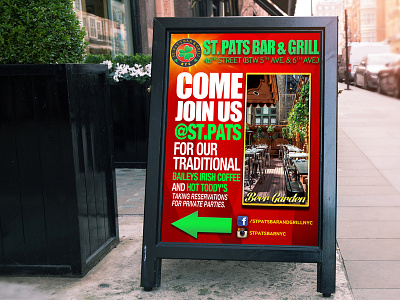 St Pats Bar & Grill adveristing poster poster design print print media