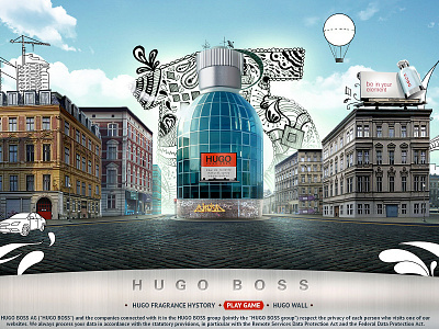Hugo Boss Website Design blue fragrance hugo perfume promo site webdesign