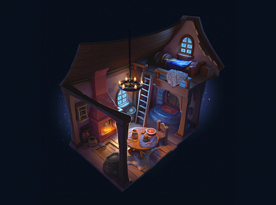 Viking's hut — interior 3d artwork blender digital art game illustration vikings
