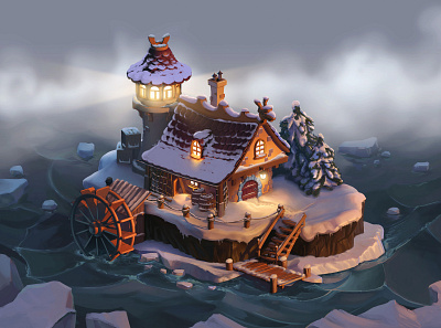 Viking's hut (outdoor) 3d artwork blender concept digital art game