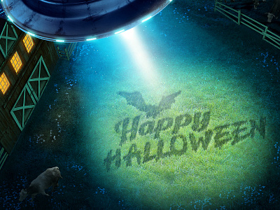 UFO Halloween Card