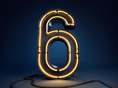 Magicbox Blog – 6th anniversary illustration FINAL 3d 6 anniversary blog digit illustration neon number