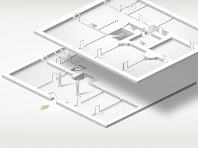 Isometric plan grayscale isometric map plan