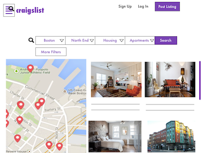 Craigslist Redesign (Part 4)- Search Screen craigslist design map redesign search ui ux web design wireframe