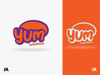 yum bubblegum Logo branding dribbble fun logo minimalist logo modern vector