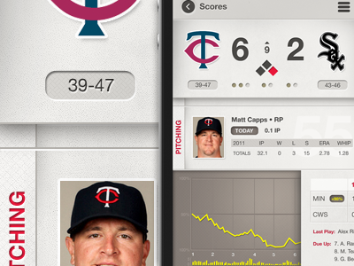 Scoring App app baseball data fangraphs game graph ios iphone light pitching probability sabermetrics scoreboard scoring sports