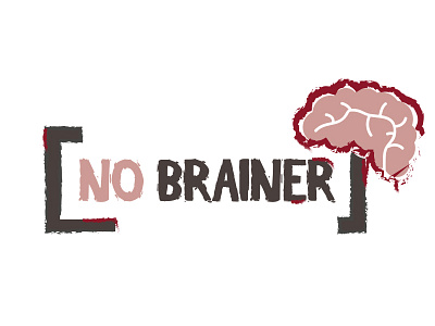 No Brainer - Campaign Logo advertising brain brand branding concept icon identity illustration logo logo design pink vector