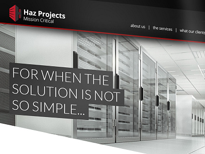 Haz Projects Website Concept b2b designer graphic design logo personal red responsive retina servers web design website