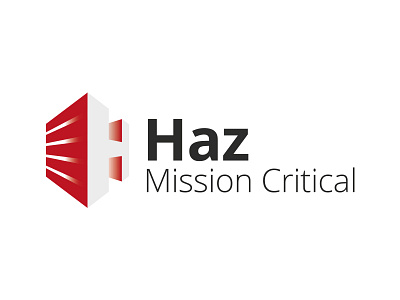 Haz Mission Critical Logo brand grey identity logo logo creation logo design red vector