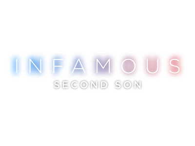 Infamous Logo colourful film poster gaming icon identity logo playstation playstation 4 poster design redesign typography videogames