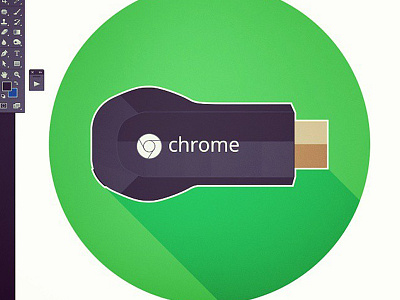 Chromecast chrome digital drawing google green icon illustration illustrator logo shadow sketch vector