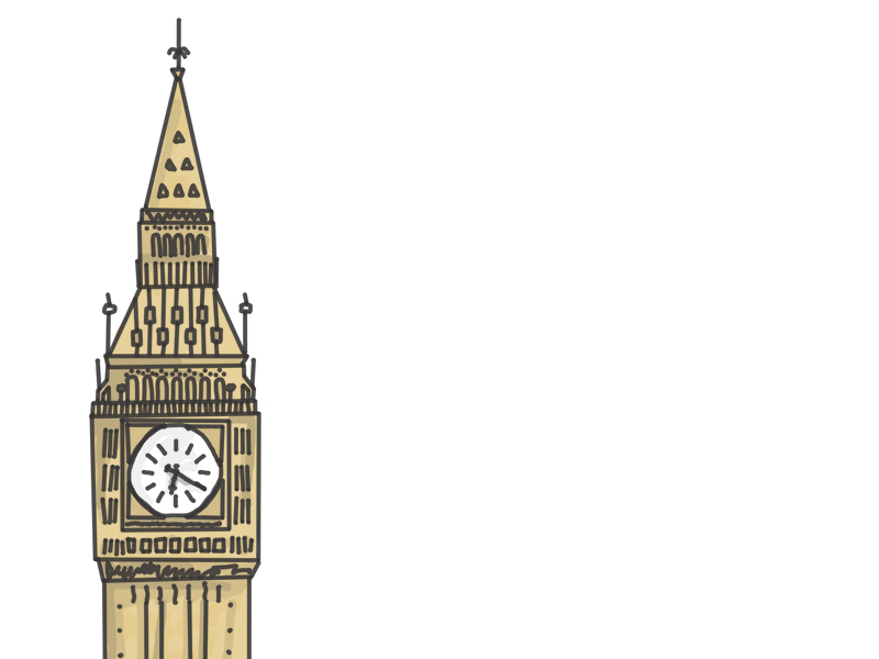 One continuous line drawing welcome to big ben Vector Image
