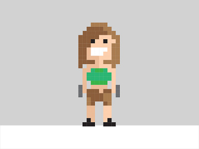 Lara Croft Pixel Art character cool gaming girl green illustration illustrator lara playstation vector videogames