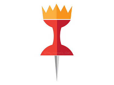 King Pin grey icon logo logo design pinned red shadow stamp type vector