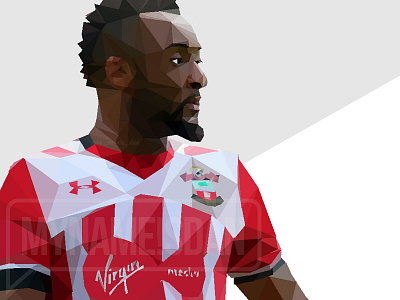Low Poly Redmond football icon illustration lowly red soccer southampton sports star triangles vector