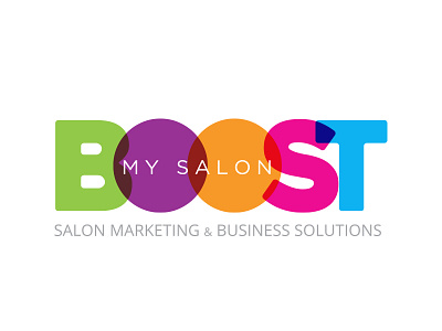 Boost My Salon Logo v2 branding bright colourful hairdressers icon logo salon type typography vector
