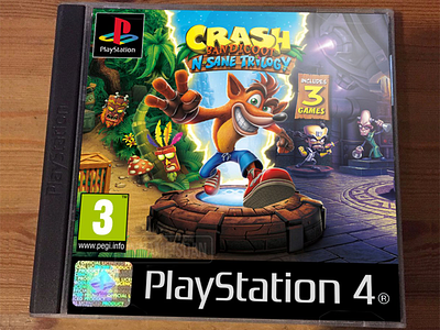 Crash Bandicoot PS4 Retro Edition box art computergames gaming packaging playstation playstation4 ps4 retail retro videogames